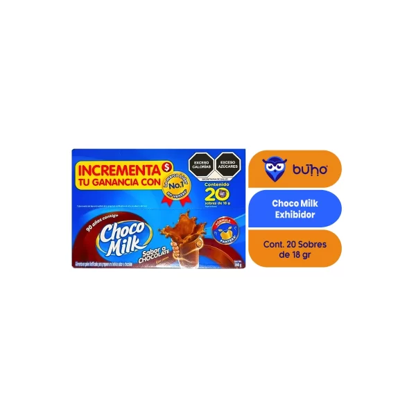 Choco Milk Exhibidor  20 sobres de 18 gr